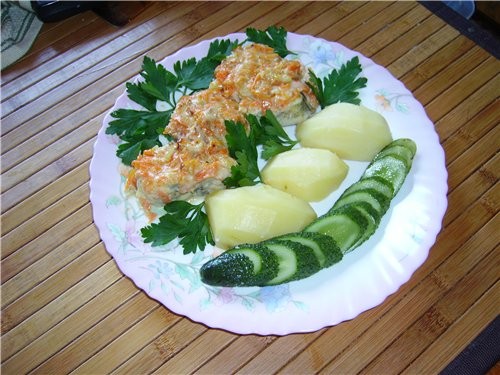 я сегодня делала Рыбу с овощами