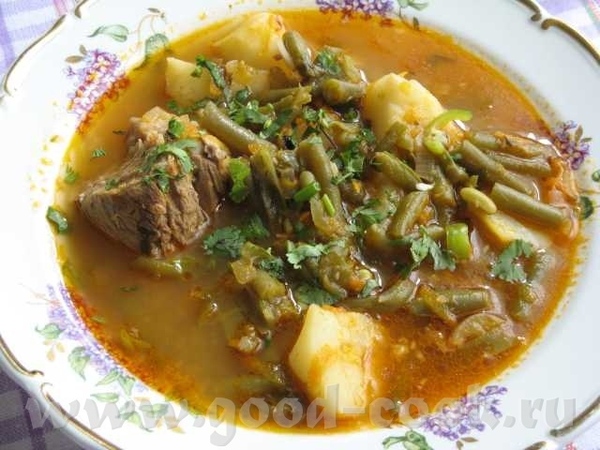 Мясное рагу с фасолью