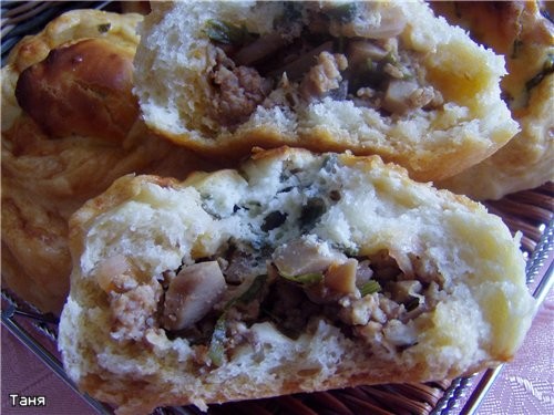 Булочки с мясом и грибами - 2