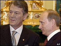 Президент России Владимир Путин после переговоров с новым президентом Украины Виктором Ющенко заяви...