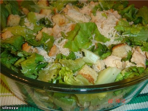 Готовила на днях: Салат Цезарь от , спасибо Ирише, было вкусно