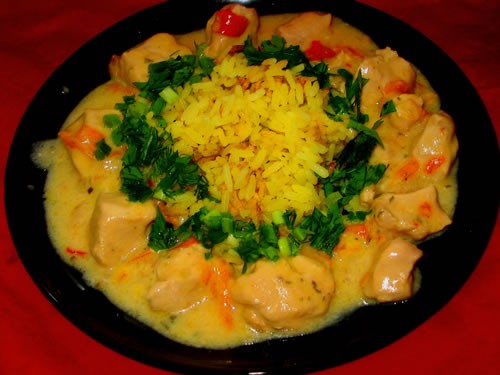 спасибо Курица в сливочном соусе с рисом