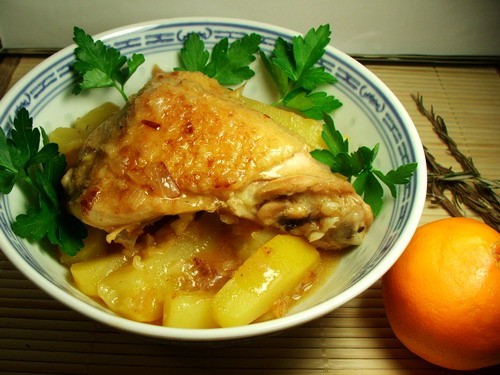 Курица с апельсином и розмарином 2 ст