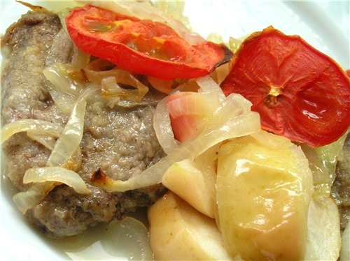 Еще одно блюдо из фруктов и мяса и тоже очень подходящее для осени, когда много еще свежих, сочных... - 2