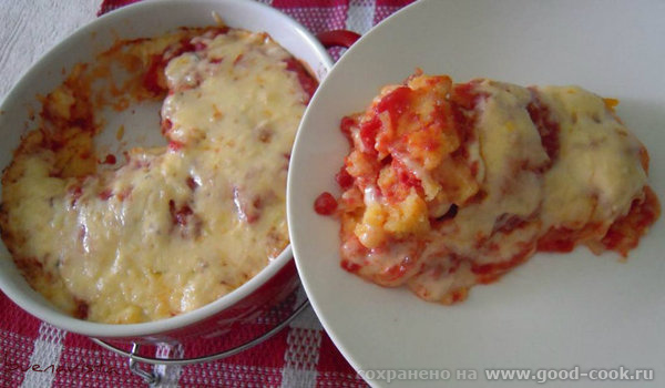 4.5.12 - 7.5.12 Блюда от , "На любой вкус!" : "Запеченная под сыром полента с томатным соусом" Вот приготовила я полен...