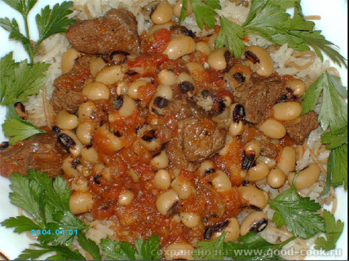 Сегодня на обед у меня "Лобио с мясом" с гарниром из риса