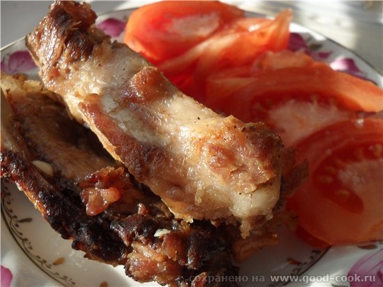 Свиные ребра чесночные Свинина тушёная большими кусками
