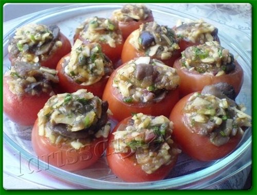 ЗАКУСОЧНЫЕ ПОМИДОРКИ с грибами, курицей и сыром 12 небольших помидорчиков (не больше 5 см в диаметр... - 2