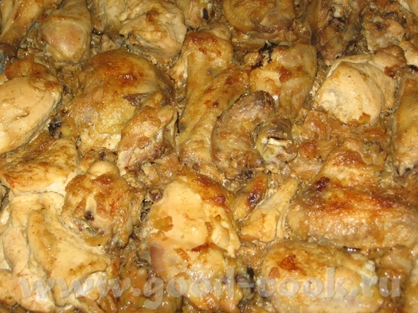 Курочка, запеченная с капустой (рецепт от с форума Сэй7, словами автора) "Ленивая ты Саша