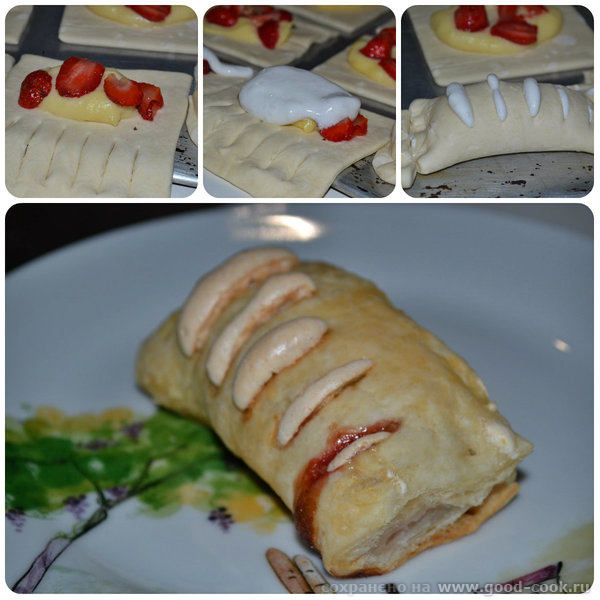 СЛОЙКИ С КРЕМОМ , КЛУБНИКОЙ И МЕРЕНГОЙ