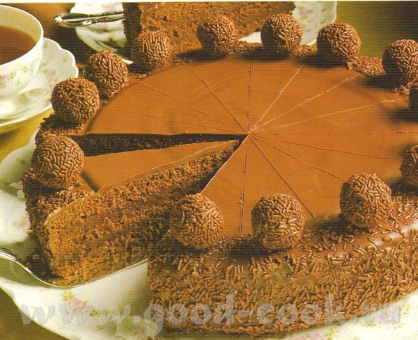 Шоколадный торт с трюфелями Рецепт из книги "Мир выпечки - 3