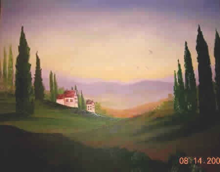 Рисуем абстракцию акрилом Еще одна абстракция Тосканский пейзаж Копия Моне Пошаговая картина и... - 3