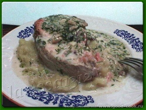 ЗАПЕЧЁНАЯ РЫБА В СЛИВОЧНОМ СОУСЕ С УКРОПОМ