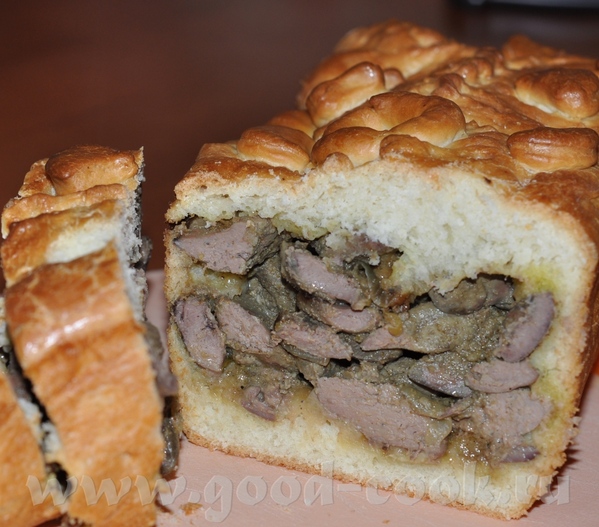 Пирог с куриными потрошками