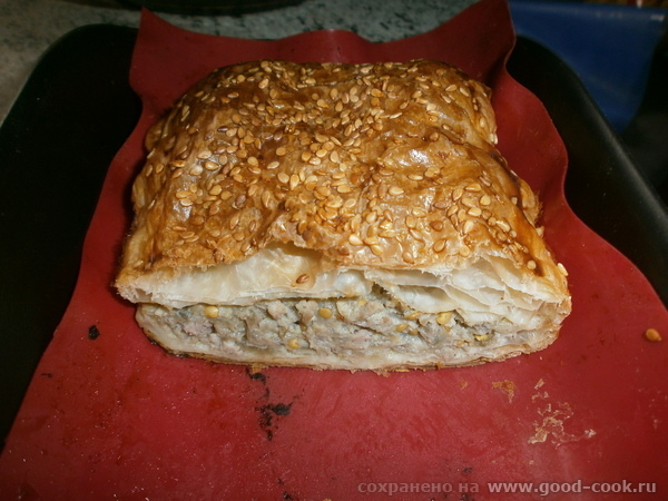 Слоёный пирог с баклажанами и мясом