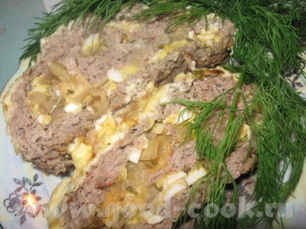 ЗАПЕЧЕННЫЙ БАТОН ИЗ ФАРША , С НАЧИНКОЙ ИЗ ЛУКА ЯБЛОК И СЫРА Вкусное закусочное блюдо