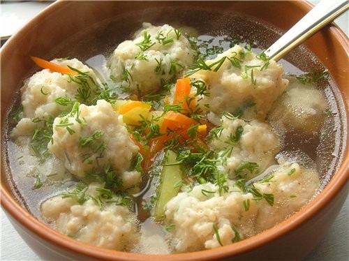 Картофельный крем-суп с пореем и лососем Крем-суп из куриной грудинки со щавелем Уха с фрикаделькам... - 3