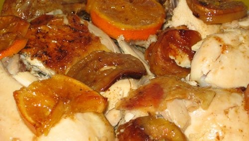 Курица с яблоками и апельсинами 2 курицы 3 яблока 2 апельсина соль, перец, камун (молотая зира), па... - 2