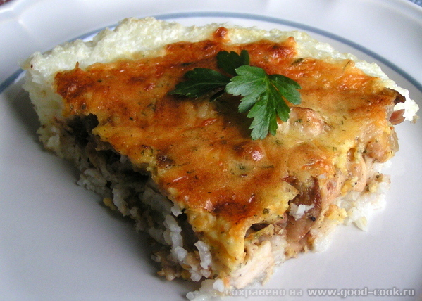 Рисовый киш с курицей