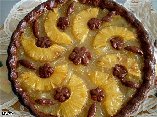 ШОКОЛАДНЫЙ ПАЙ С АНАНАСОМ Для основания: 1 1/3 ст муки + 2 ст