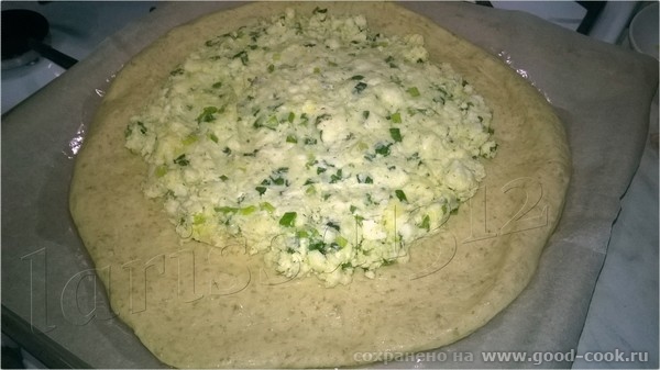 ПИРОГ С СЫРОМ И ЗЕЛЁНЫМ ЛУКОМ ИЗ КУКУРУЗНОЙ МУКИ С ОТРУБЯМИ