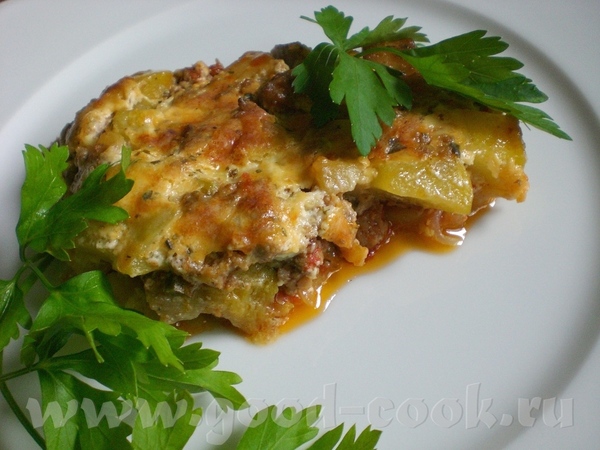 Ьberbackene Gemьsepfanne mit Hackfleisch Запеканка с овощами и мясным фаршем Мясной фарш – 500г (50...