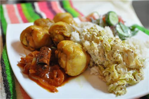 Малазийская курица Рецепт брала ТУТ От себя скажу, что я не стала соединять курицу с соусом, т