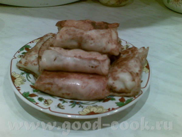 Просто блинчики с мясом , уже обжаренные