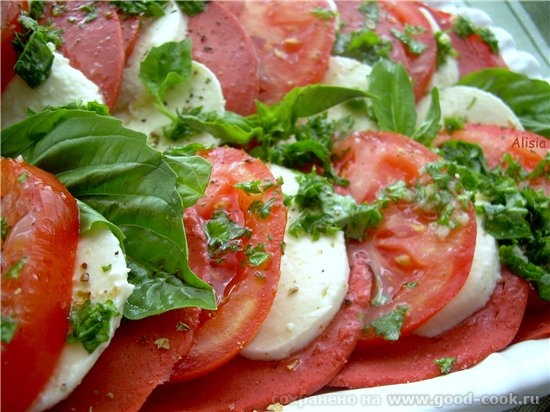 Салат с томатами и салями / Pomodori salame-Salad de tomates au salami