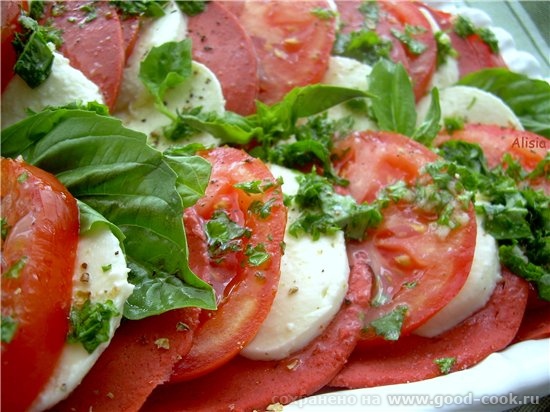        / Pomodori salame-Salad de tomates au salami