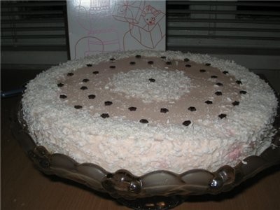 тортик (сметанно-творожный) на мои именнины, лёгкий, нежирный, и вкусный, о4ень люблю етот тортик,...