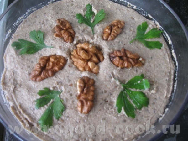ЗАКУСКА ИЗ ПЕЧЕНЫХ БАКЛАЖАНОВ С ГРЕЦКИМИ ОРЕХАМИ, ЧЕСНОКОМ И ОЛИВКОВЫМ МАСЛОМ Очень вкусная закуска
