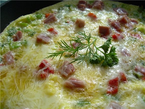ФРИТТАТА С ВЕТЧИНОЙ И ЗЕЛЕНЬЮ /Frittata au jambon et aux fines herbes/ На 2-3 порции время приготов... - 3
