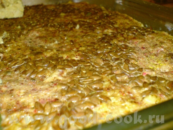 ЗАПЕКАНКА ИЗ ОВСЯНЫХ ХЛОПЬЕВ С КУРИЦЕЙ, БАКЛАЖАНОМ И ЛЬНОМ 1,5 ст