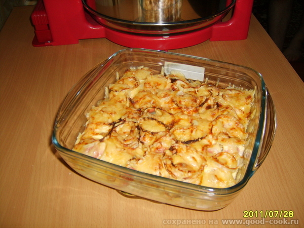 Запеканка с сардельками