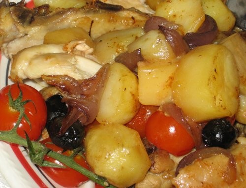 Курица с картофелем, помидорами и оливками по-средиземноморски от elka34 Я брала маслины вместо оли... - 4