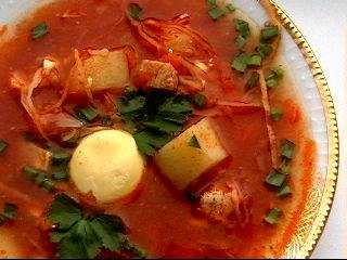 Суп с рисом и яйцом
