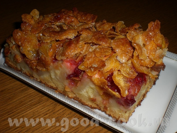 Apfel-Preiselbeer-Kuchen mit Cornflakes -    