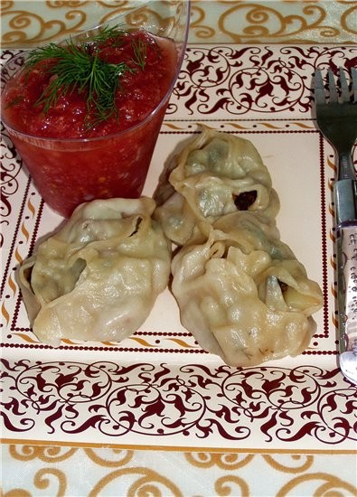 Манты с мясом,тыквой и картошкой 600 г мякоти говядины(без жил) 350 г тыквы 3 небольшие картошки 2... - 2