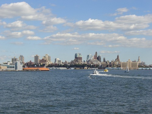 Манхэттен со стороны океана Verrazano Bridge,соединяющий Нью-Йорк и Staten Island - 3