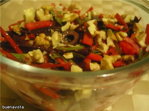 Салат из корня сельдерея, моркови и свеклы