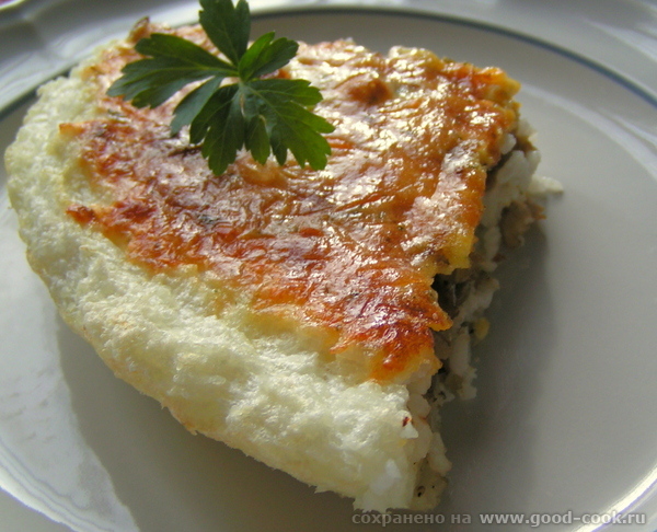 Рисовый киш с курицей и грибами.
