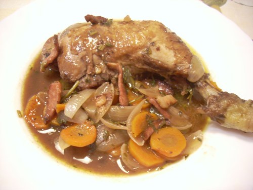Курочка в горчично-сырном соусе ( Poulet a la dijonnaise ) Петух в красном вине ( Coq au vin) Курин... - 2