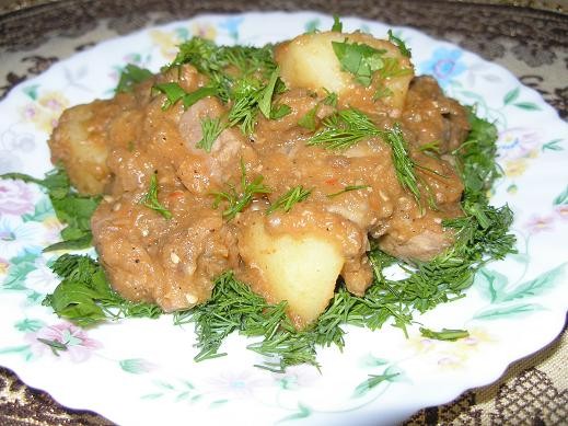 Большое спасибо Ирине Кутовой за Картофель и мясо, тушеные с баклажановой икрой