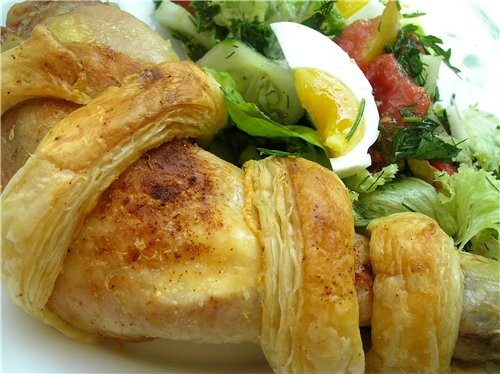 Куриные окорочка с сыром в слоеном тесте Курица с виноградом