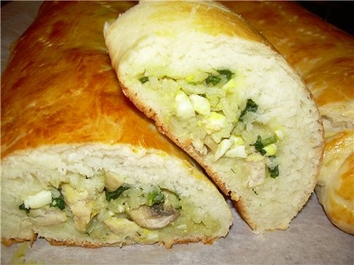 Рулет с грибами, шпинатом и курицей Очень вкусный, нежный рулет - 3