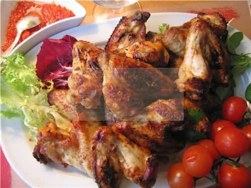 Печенные куринные крылышки