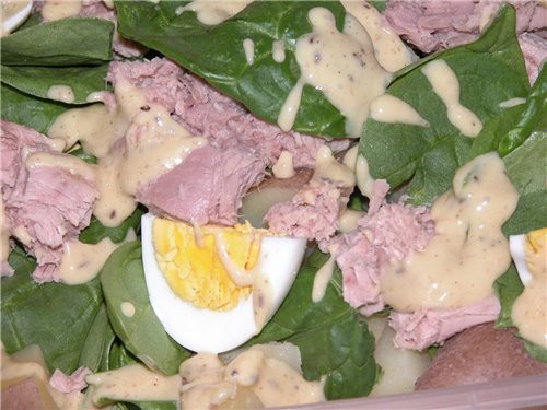 САЛАТ С ГРУШАМИ И МАКОМ ОСТРЫЙ САЛАТ ИЗ КАРТОШКИ И ФАСОЛИ САЛАТ ИЗ ТУНЦА В ГОРЧИЧНОЙ ЗАЛИВКЕ - 3