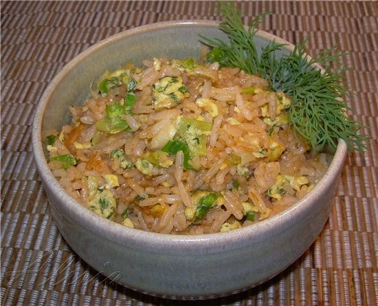 Розовый рис гарнир с укропом, яйцами, зеленым луком 1 ст - 2