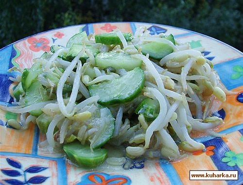 "САЛАТ С РОСТКАМИ И ОГУРЦАМИ"
